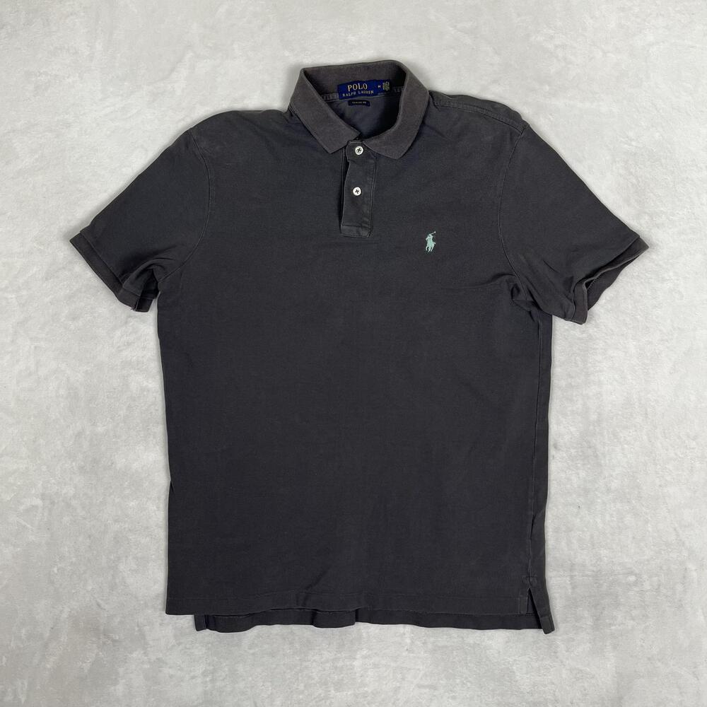 Polo Ralph Lauren Polo Shirt Mens Medium Gray Classic Fit Short Sleeve Pony Logo